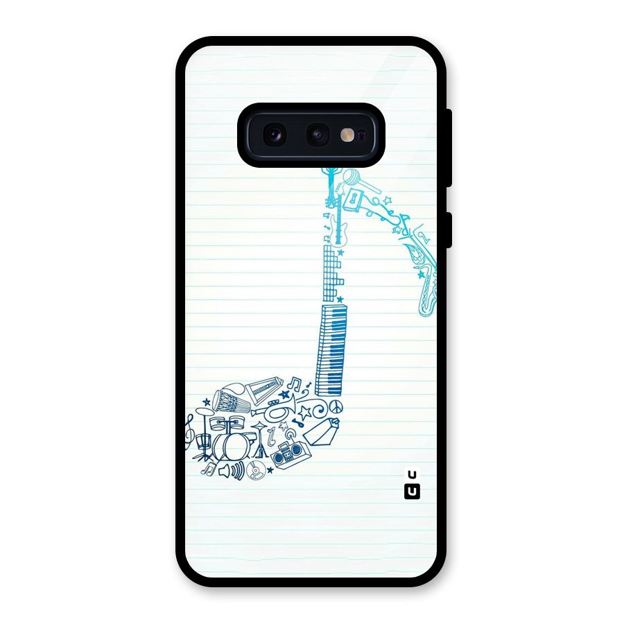 Music Note Design Glass Back Case for Galaxy S10e