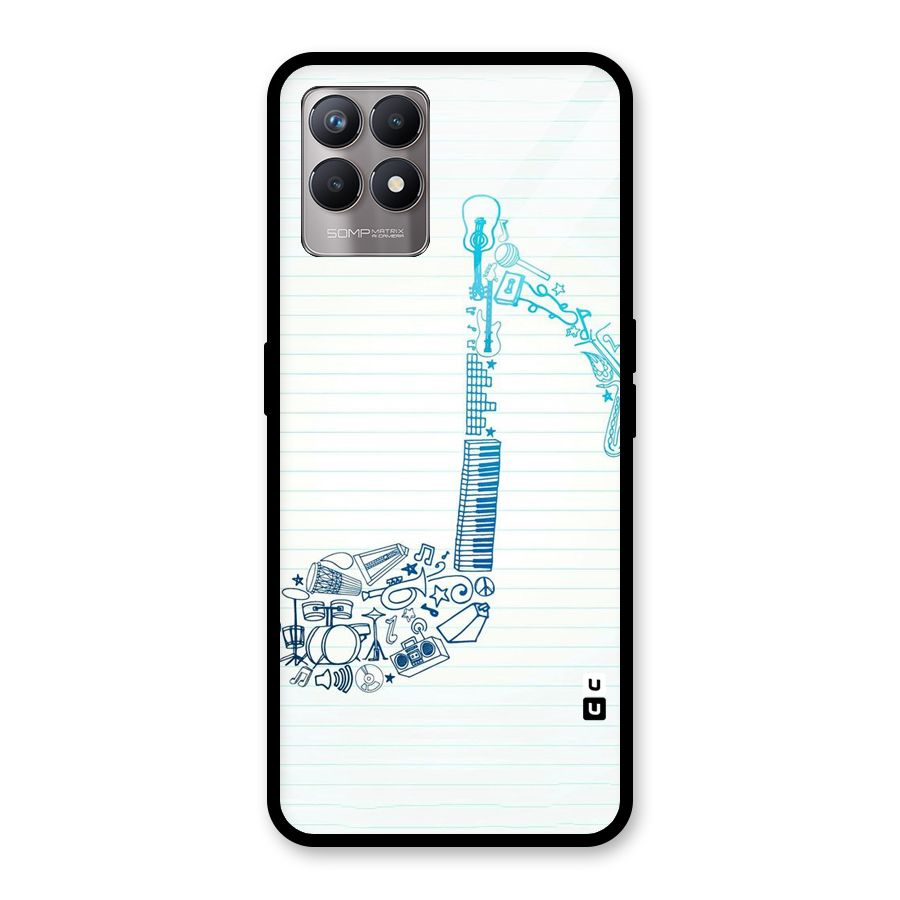 Music Note Design Glass Back Case for Realme Narzo 50