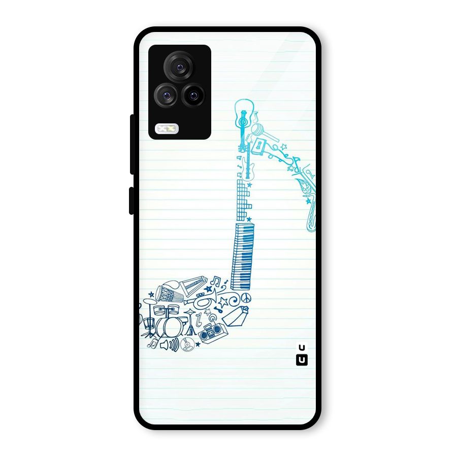 Music Note Design Glass Back Case for Vivo iQOO 7 Legend 5G