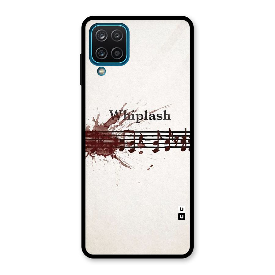 Music Notes Splash Glass Back Case for Galaxy A12