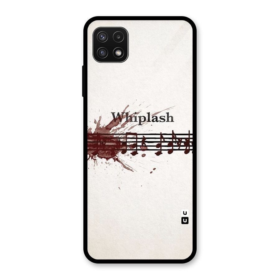 Music Notes Splash Glass Back Case for Galaxy A22 5G