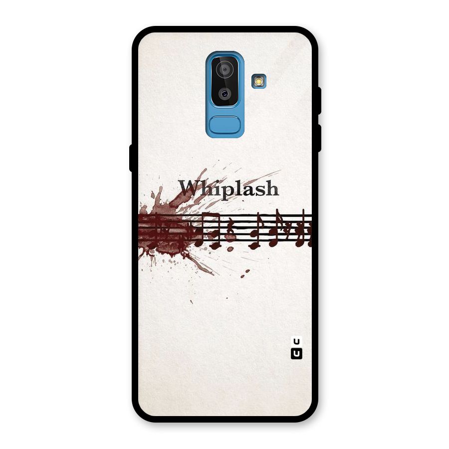 Music Notes Splash Glass Back Case for Galaxy J8