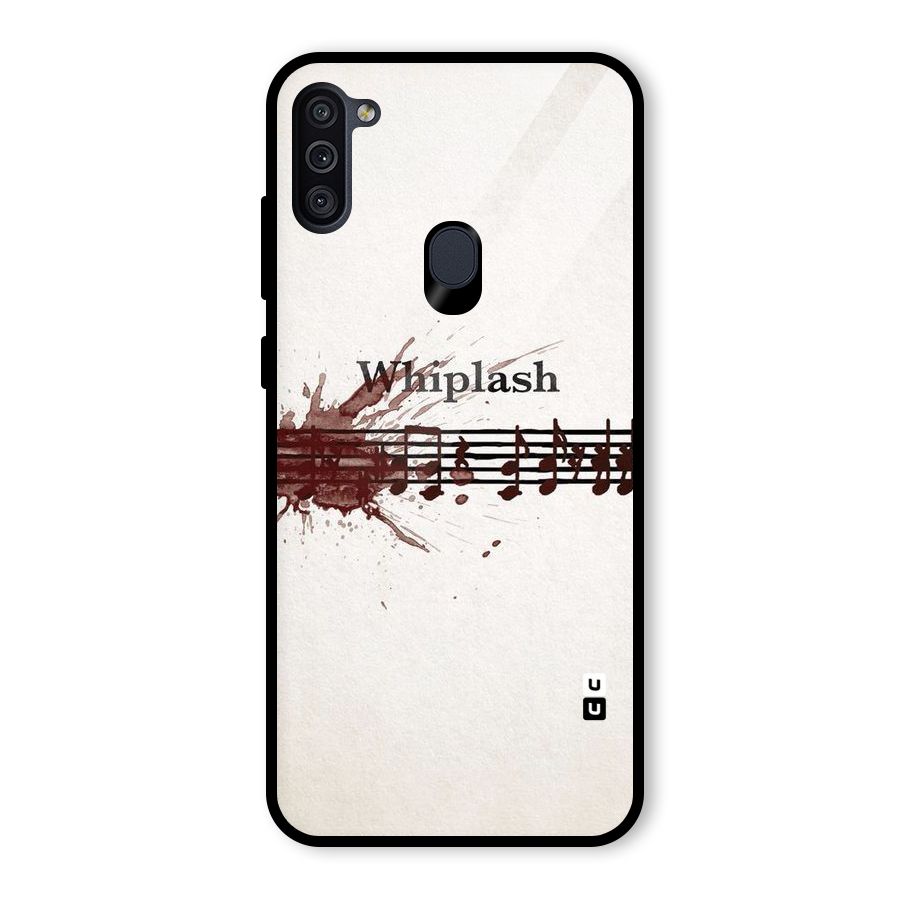 Music Notes Splash Glass Back Case for Galaxy M11