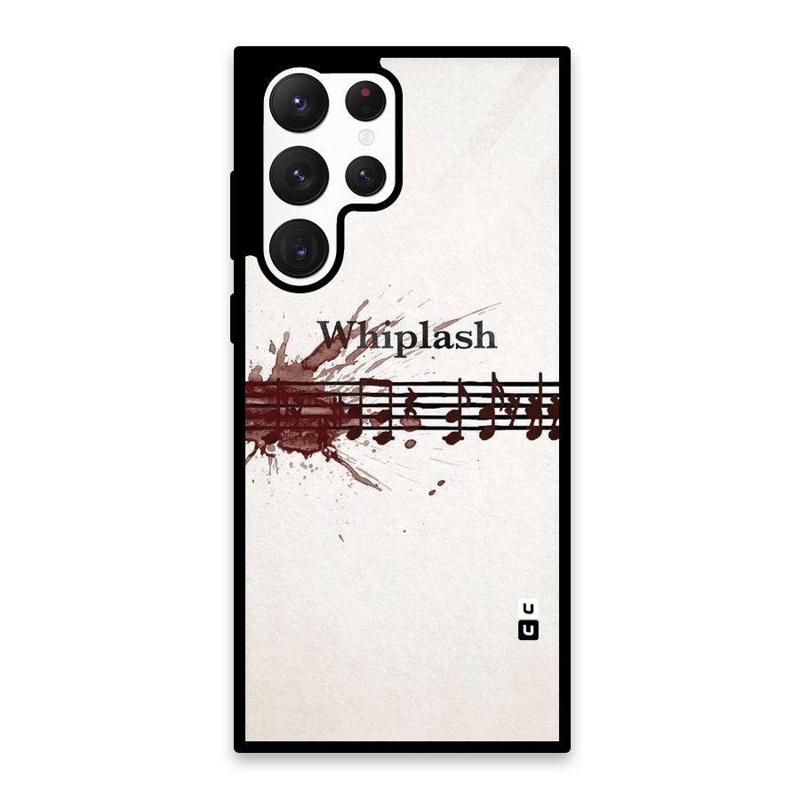 Music Notes Splash Glass Back Case for Galaxy S22 Ultra 5G