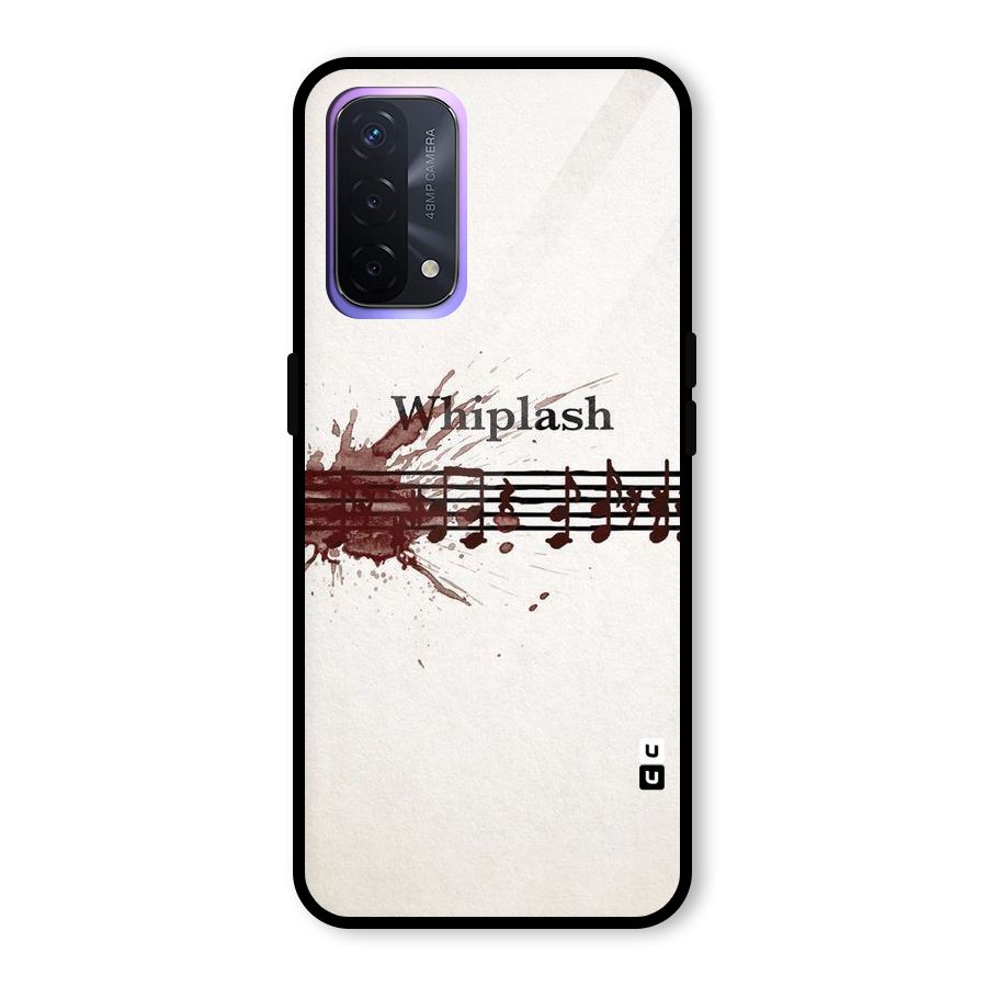 Music Notes Splash Glass Back Case for Oppo A74 5G