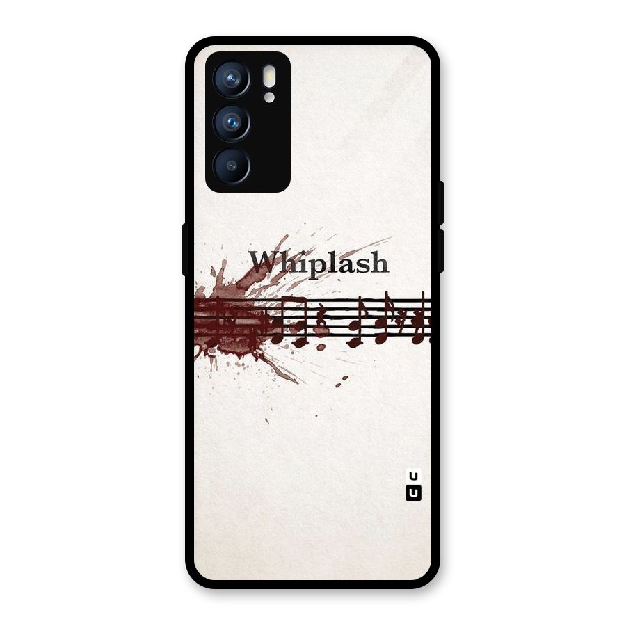 Music Notes Splash Glass Back Case for Oppo Reno6 5G