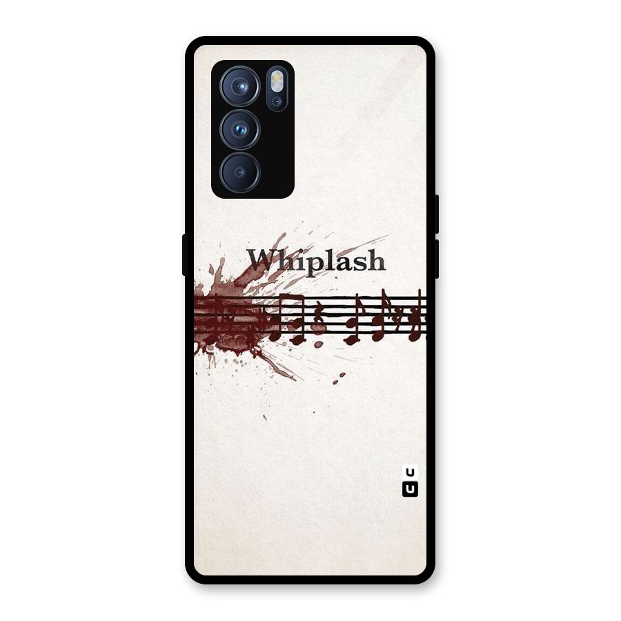 Music Notes Splash Glass Back Case for Oppo Reno6 Pro 5G