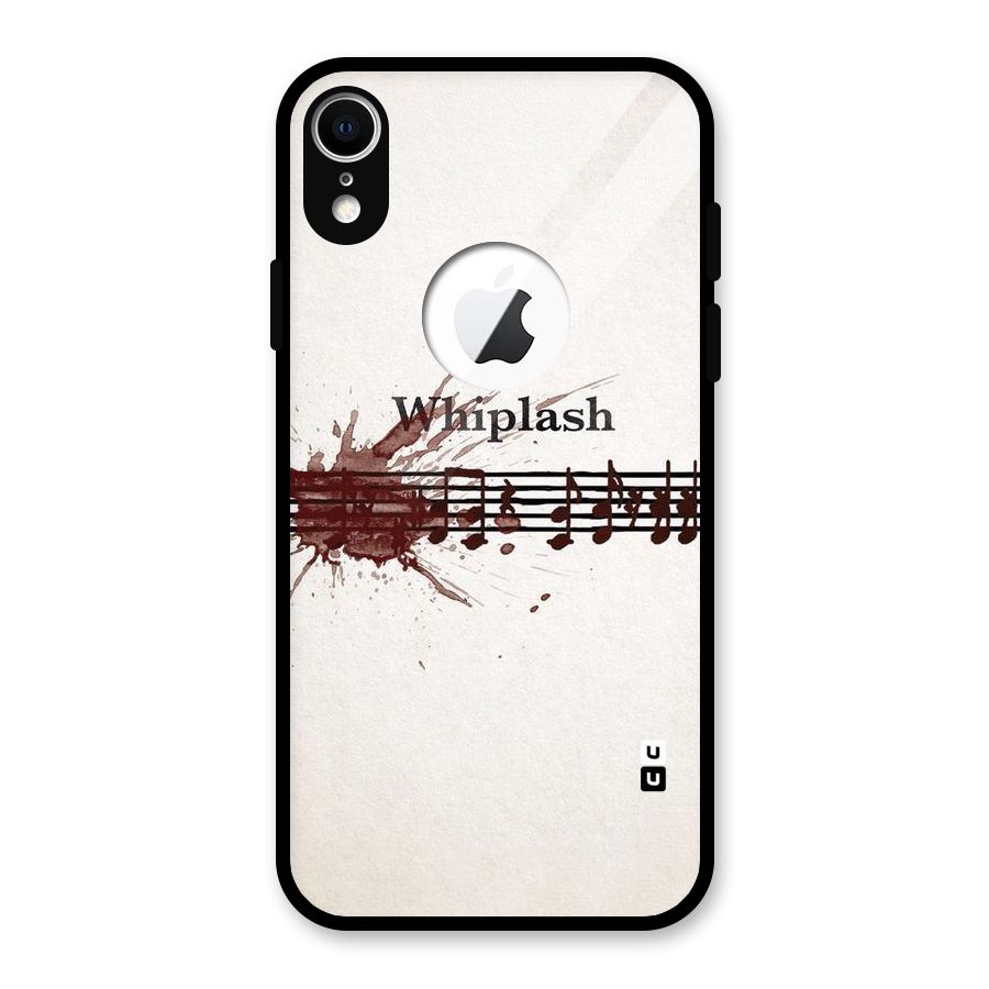 Music Notes Splash Glass Back Case for iPhone XR Logo Cut