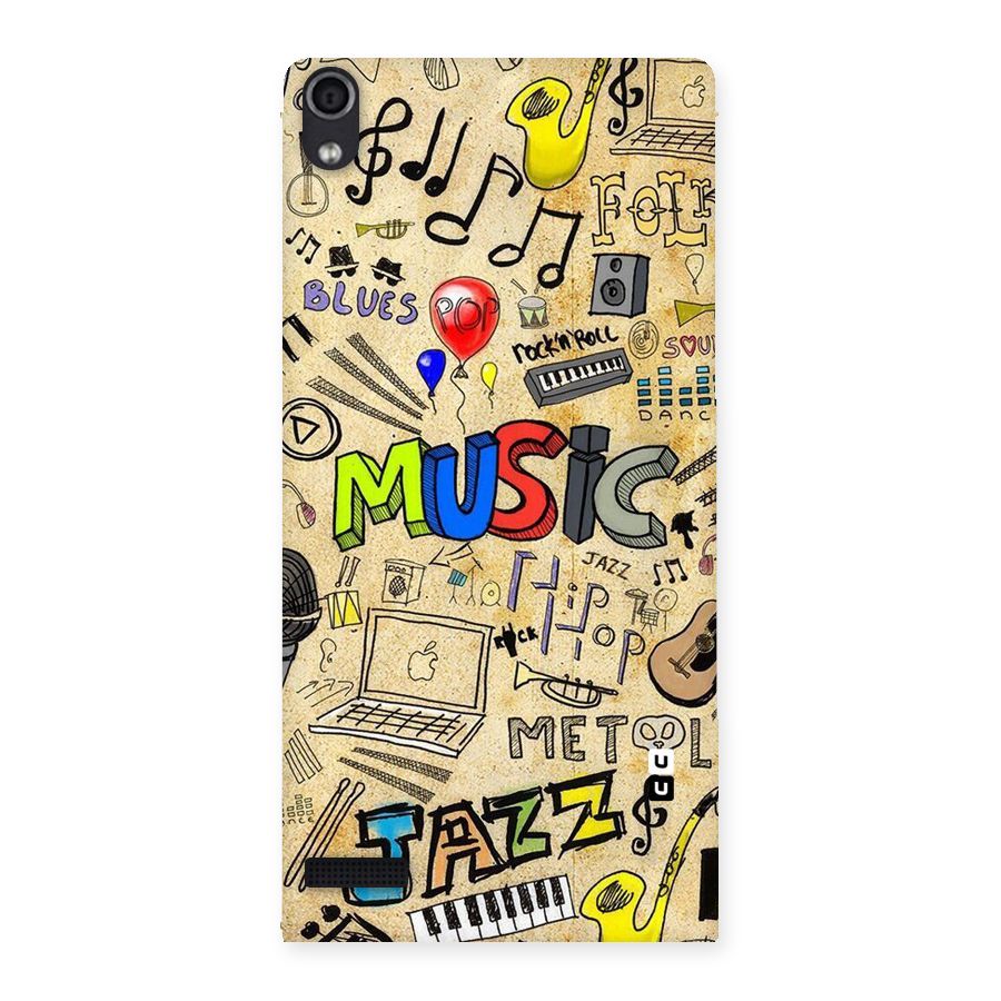 Music Pattern Back Case for Ascend P6