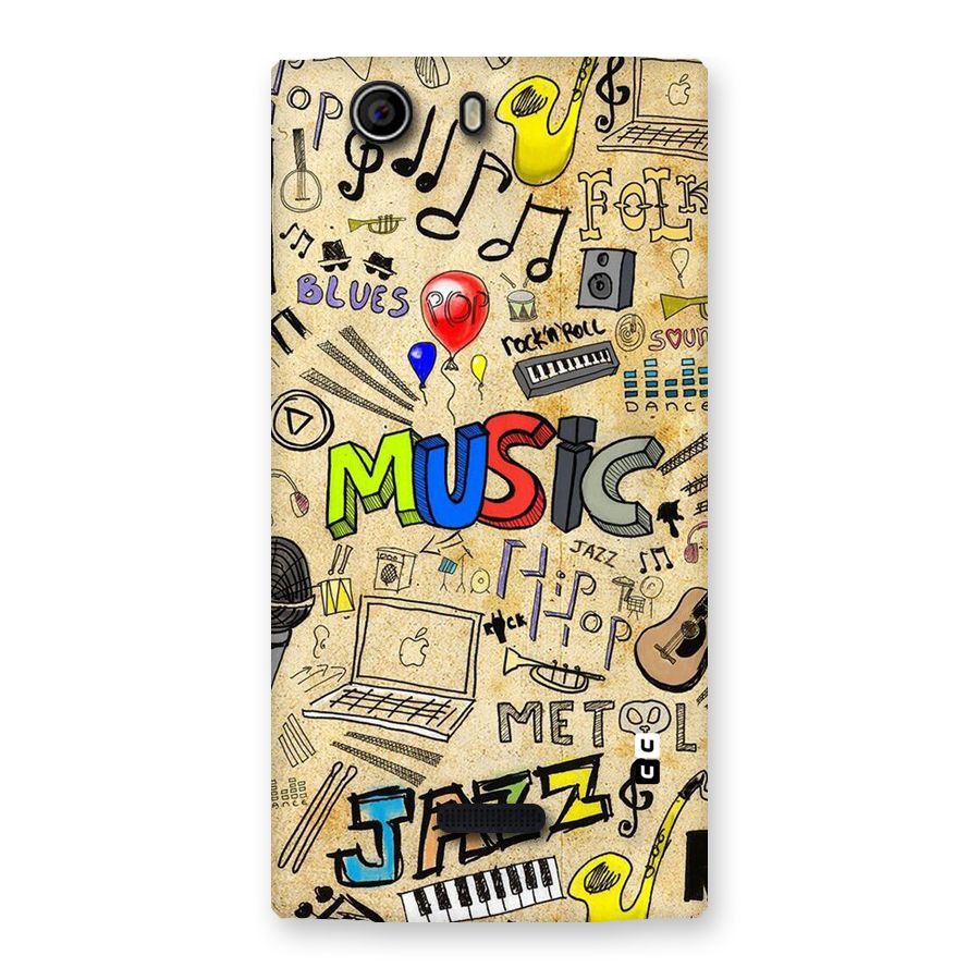Music Pattern Back Case for Canvas Nitro 2 E311