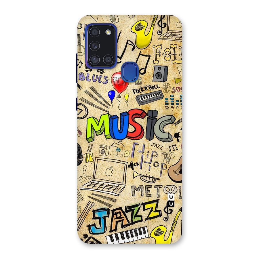 Music Pattern Back Case for Galaxy A21s