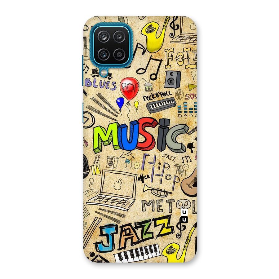 Music Pattern Back Case for Galaxy M12