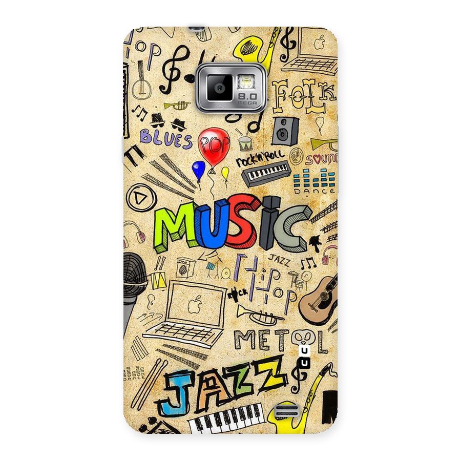 Music Pattern Back Case for Galaxy S2