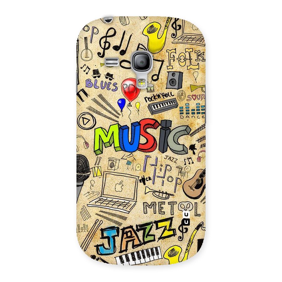 Music Pattern Back Case for Galaxy S3 Mini