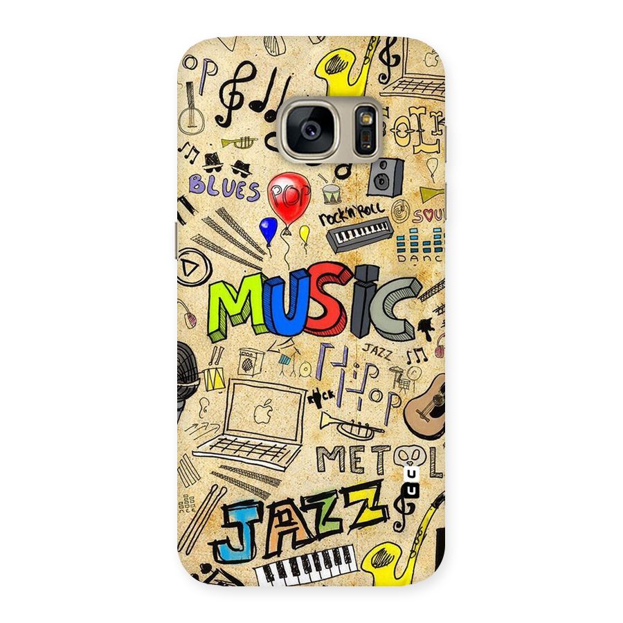 Music Pattern Back Case for Galaxy S7