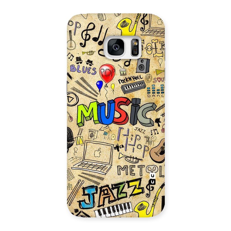 Music Pattern Back Case for Galaxy S7 Edge