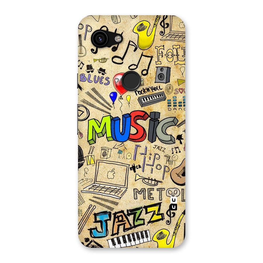 Music Pattern Back Case for Google Pixel 3a