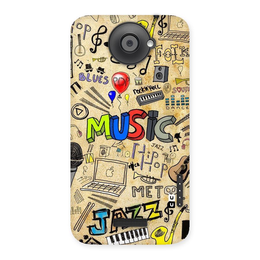Music Pattern Back Case for HTC One X