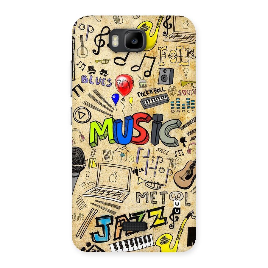 Music Pattern Back Case for Honor Bee