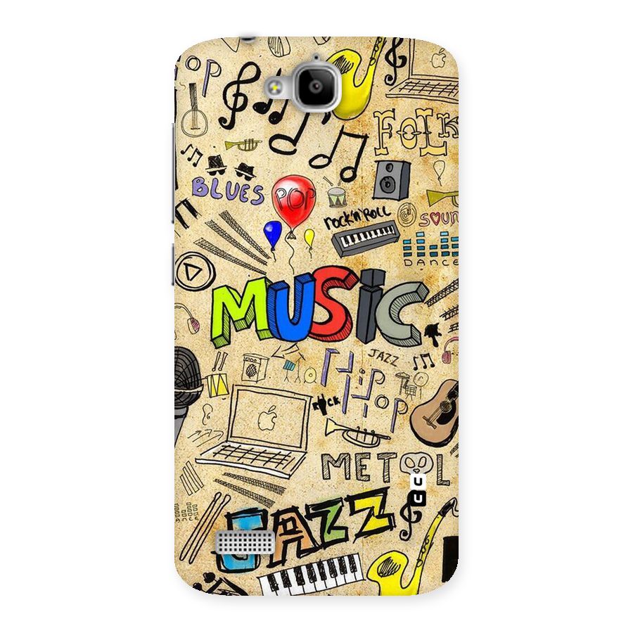 Music Pattern Back Case for Honor Holly