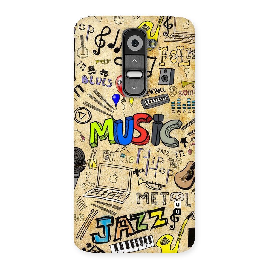 Music Pattern Back Case for LG G2