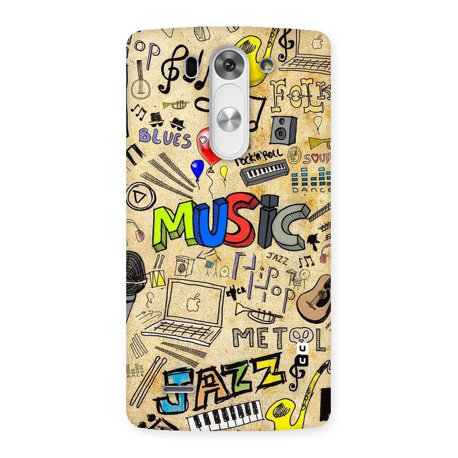 Music Pattern Back Case for LG G3 Beat