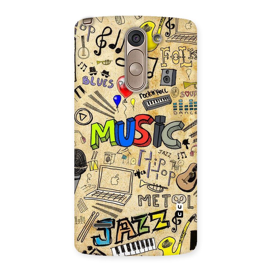 Music Pattern Back Case for LG G3 Stylus