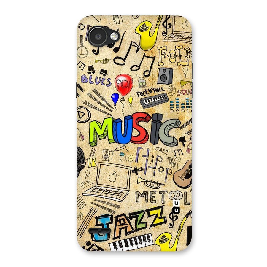 Music Pattern Back Case for LG Q6