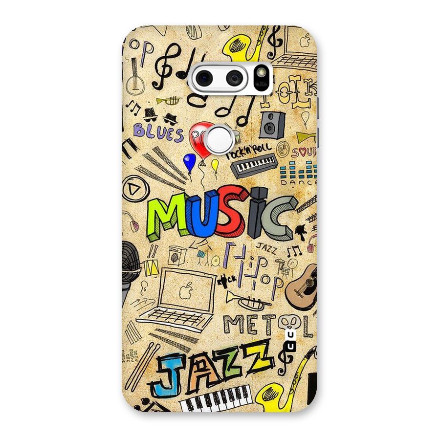 Music Pattern Back Case for LG V30