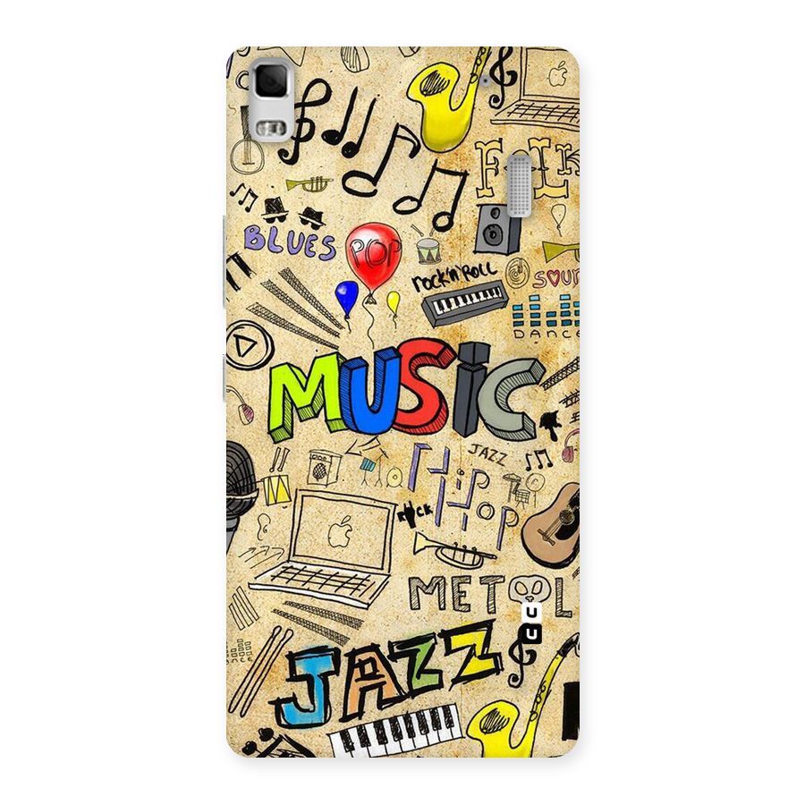 Music Pattern Back Case for Lenovo A7000