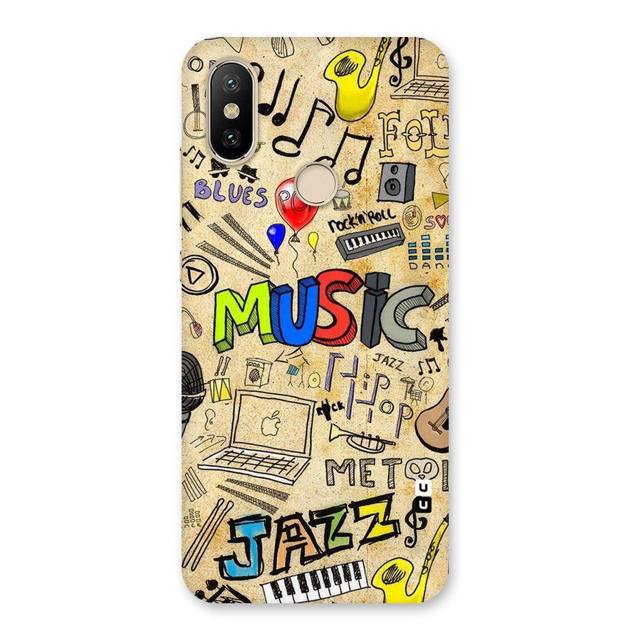 Music Pattern Back Case for Mi A2