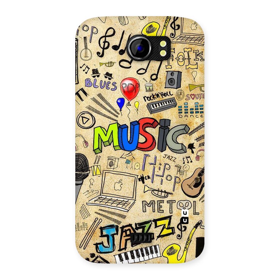 Music Pattern Back Case for Micromax Canvas 2 A110