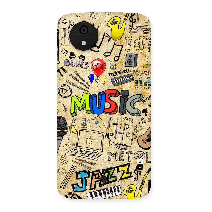 Music Pattern Back Case for Micromax Canvas A1