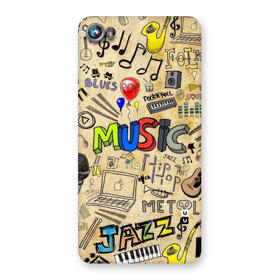 Music Pattern Back Case for Micromax Canvas Fire 4 A107