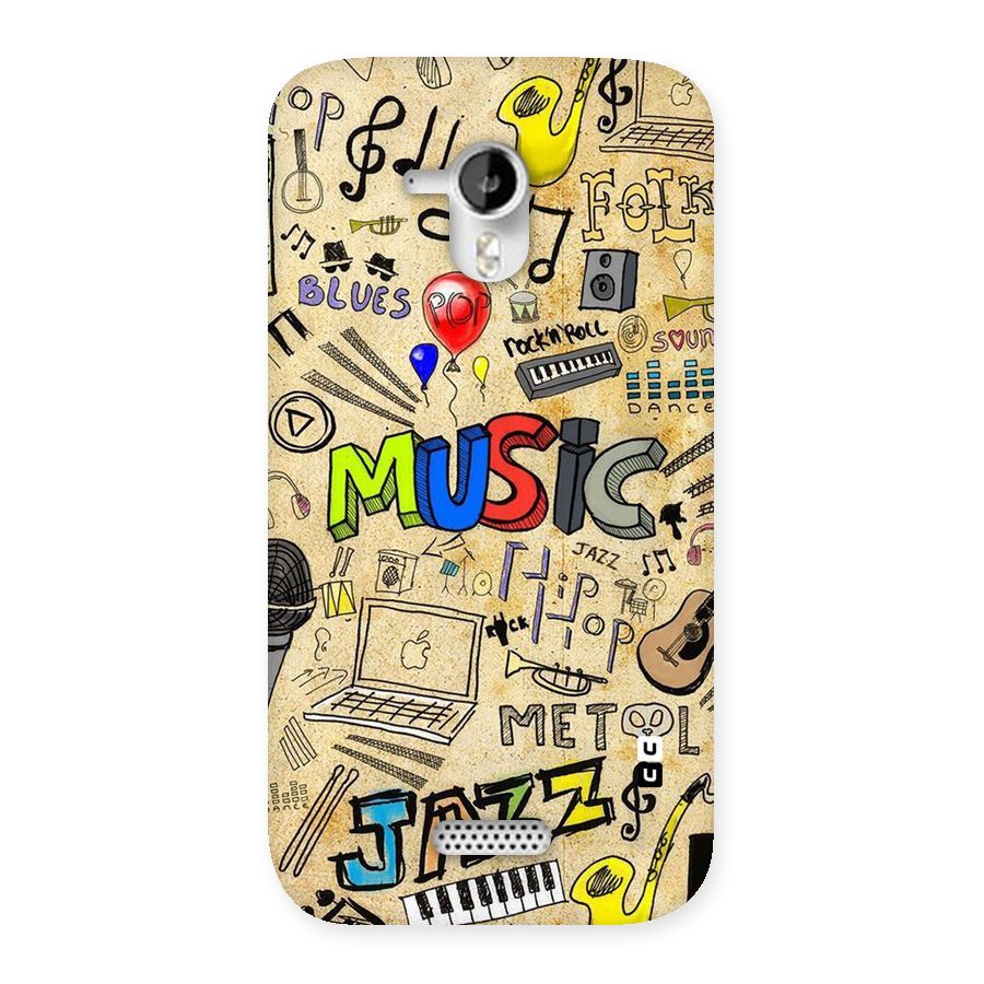 Music Pattern Back Case for Micromax Canvas HD A116