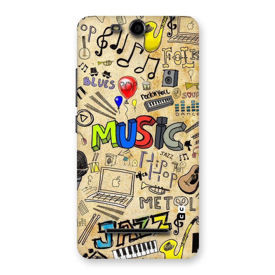 Music Pattern Back Case for Micromax Canvas Juice 3 Q392