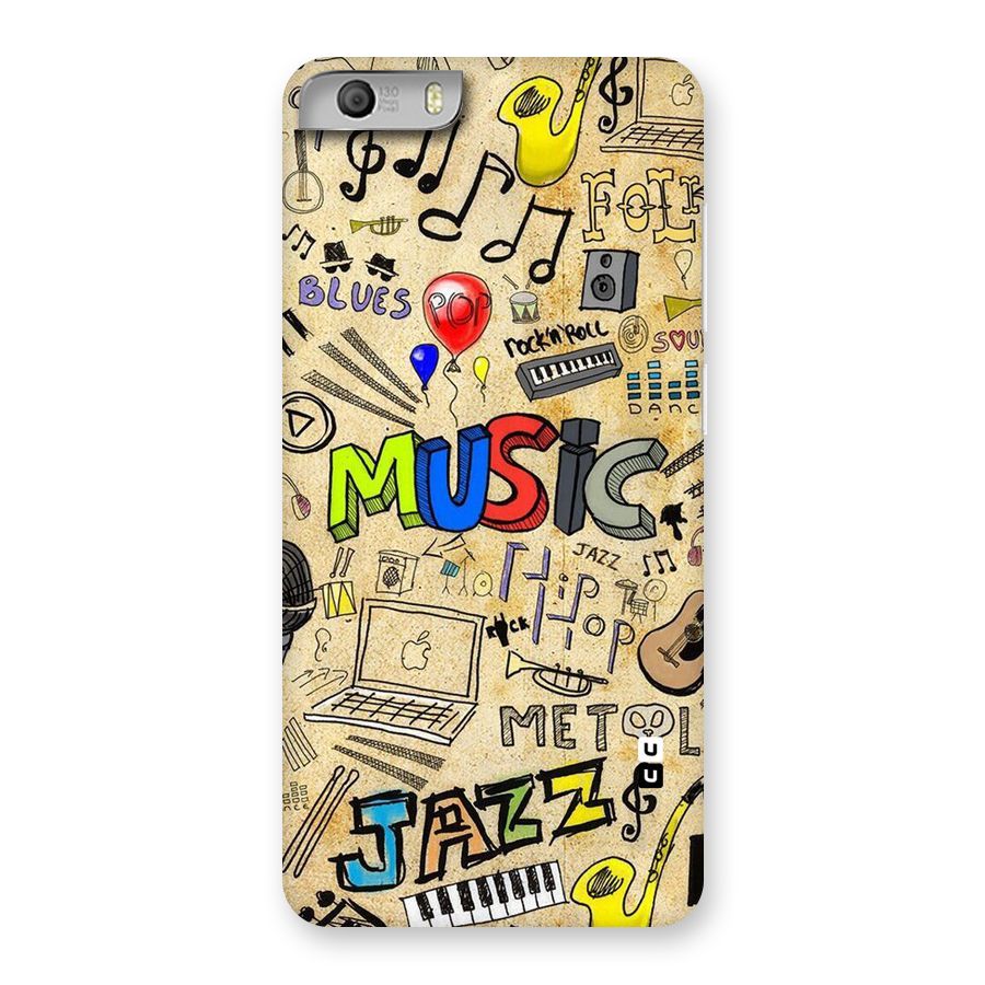 Music Pattern Back Case for Micromax Canvas Knight 2