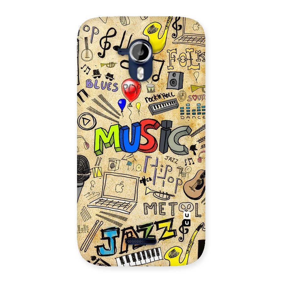 Music Pattern Back Case for Micromax Canvas Magnus A117