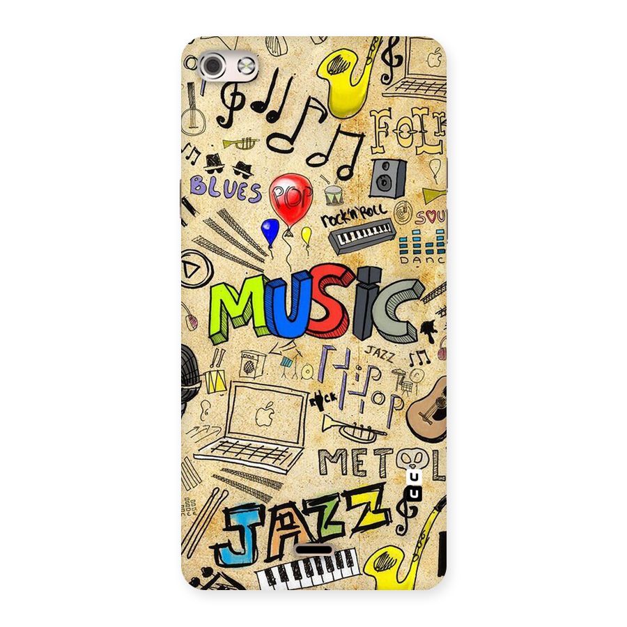 Music Pattern Back Case for Micromax Canvas Silver 5
