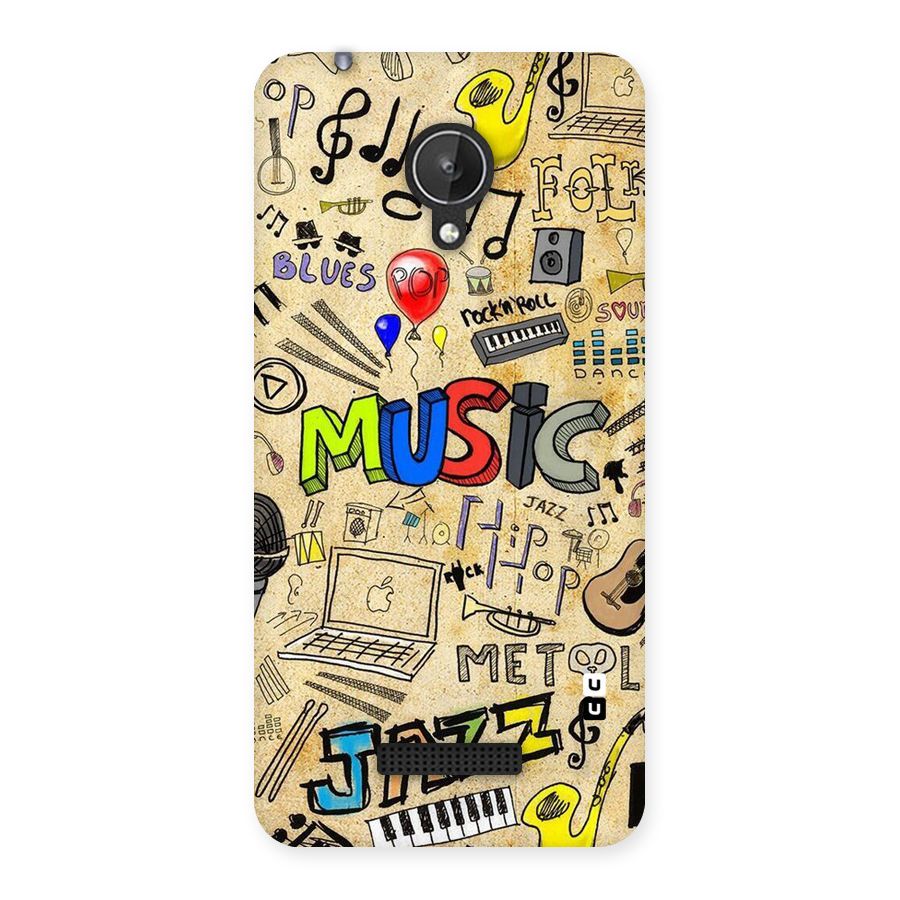 Music Pattern Back Case for Micromax Canvas Spark Q380