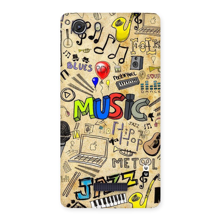 Music Pattern Back Case for Micromax Unite 3