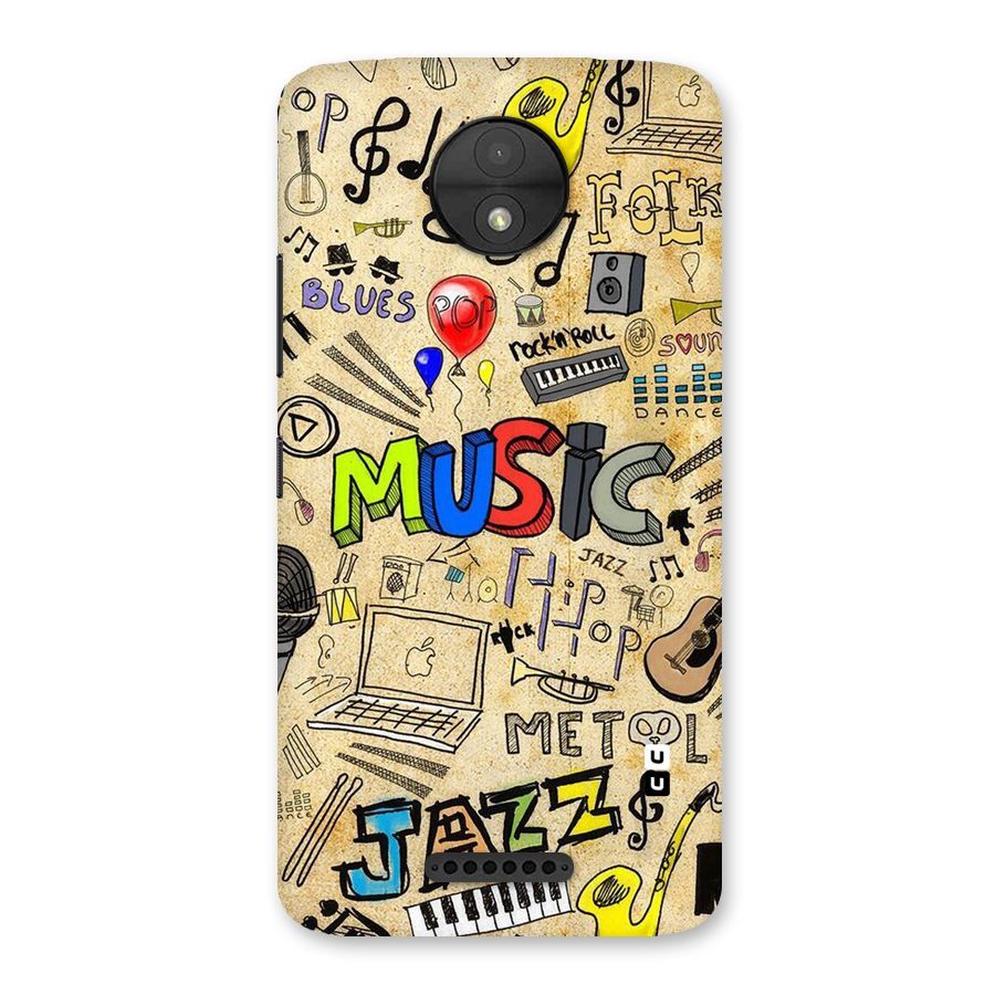 Music Pattern Back Case for Moto C