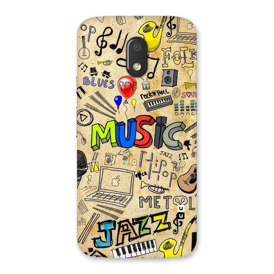 Music Pattern Back Case for Moto E3 Power