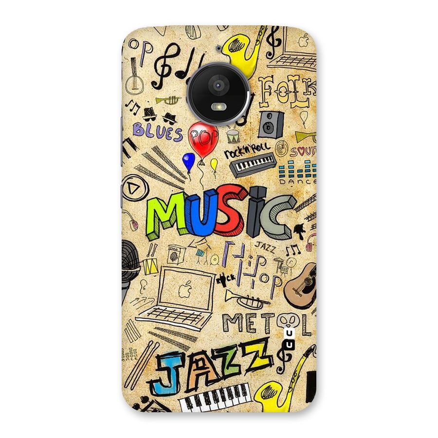 Music Pattern Back Case for Moto E4 Plus
