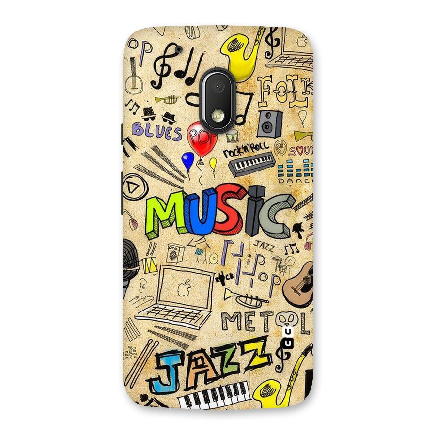 Music Pattern Back Case for Moto G4 Play