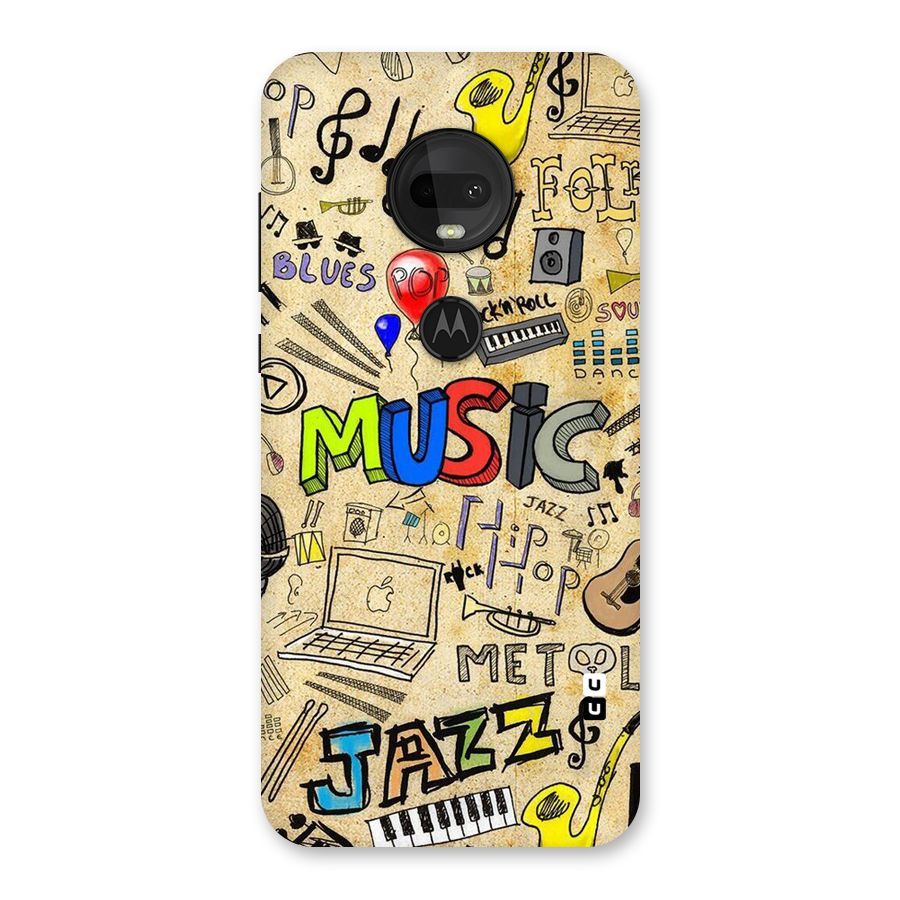 Music Pattern Back Case for Moto G7