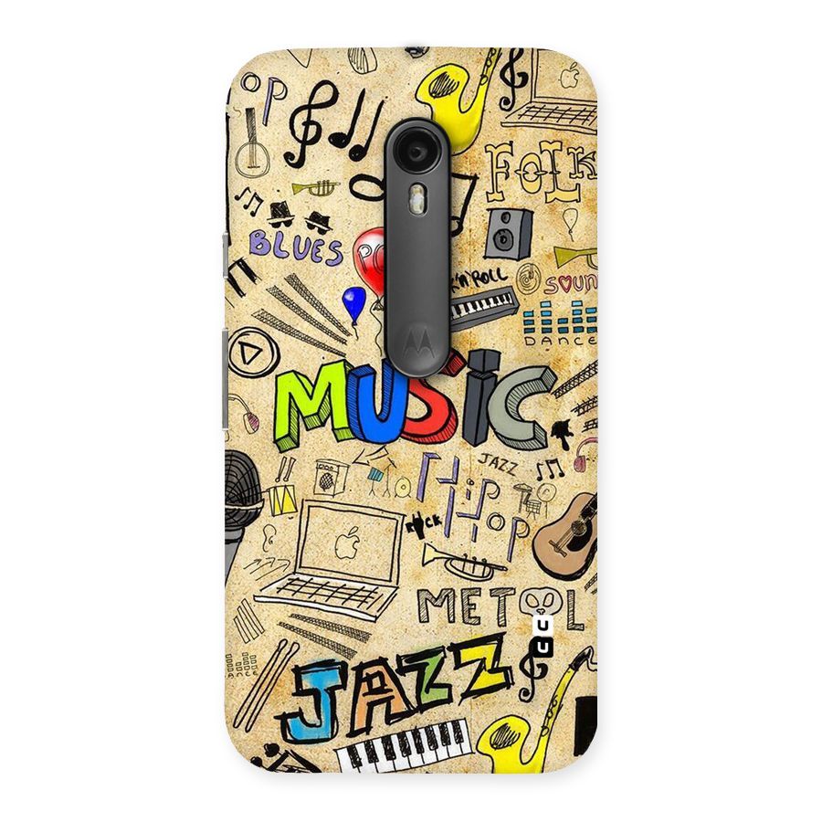 Music Pattern Back Case for Moto G Turbo
