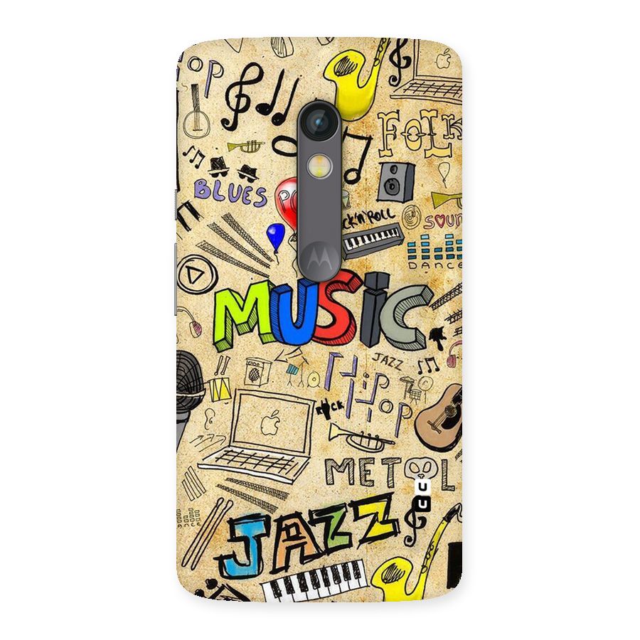 Music Pattern Back Case for Moto X Play