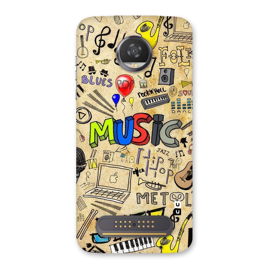 Music Pattern Back Case for Moto Z2 Play