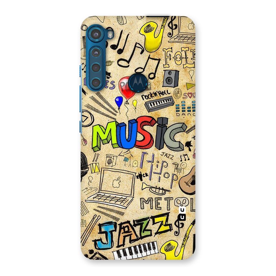 Music Pattern Back Case for Motorola One Fusion Plus